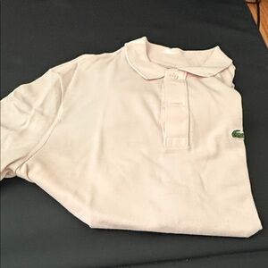 Lacoste Pale Pink Polo Shirt with Crocodile Logo